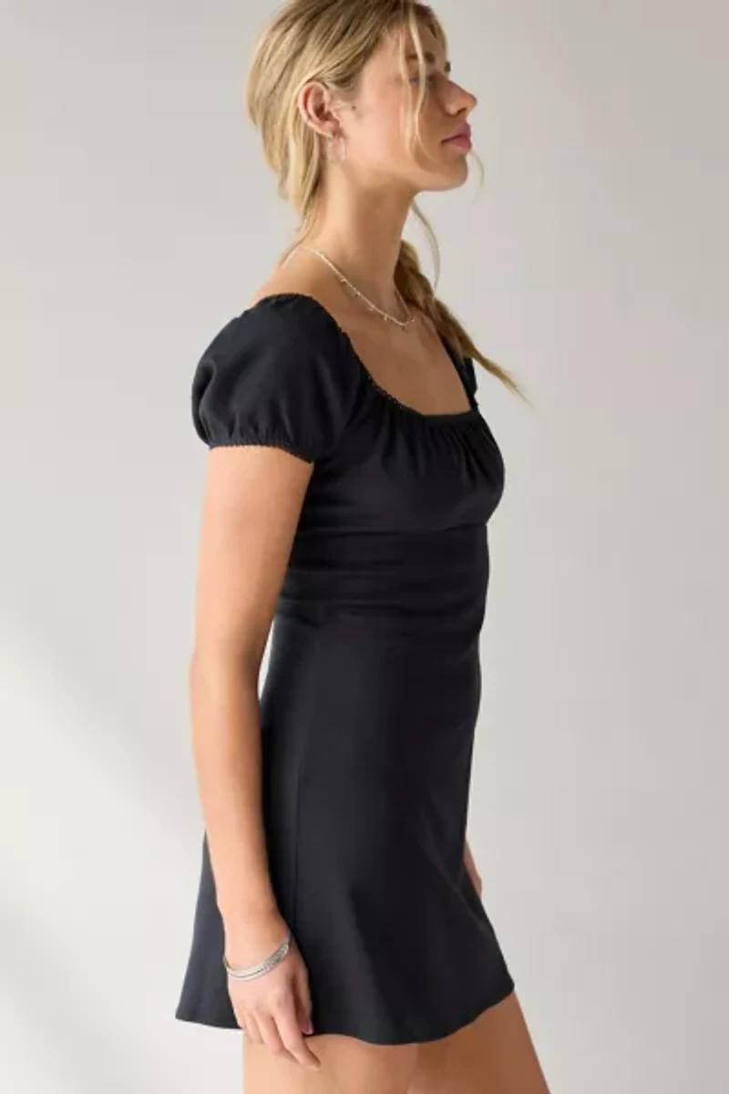 Kimchi Blue Meet Me Square Neck Puff Sleeve Mini Dress