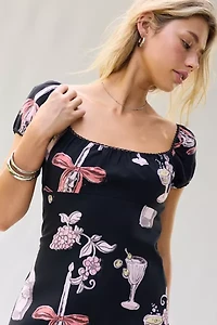 Kimchi Blue Meet Me Square Neck Puff Sleeve Mini Dress