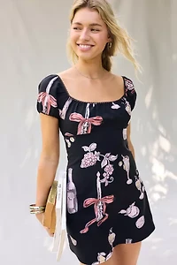 Kimchi Blue Meet Me Square Neck Puff Sleeve Mini Dress