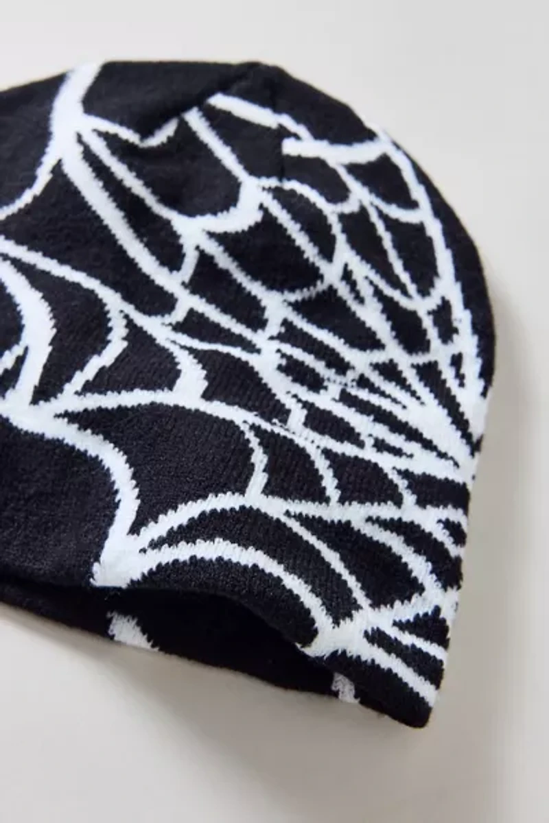 Spiderweb Pattern Knit Beanie