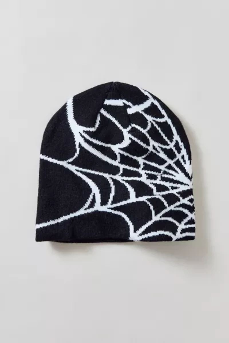 Spiderweb Pattern Knit Beanie