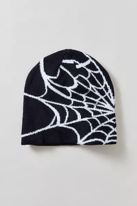 Spiderweb Pattern Knit Beanie