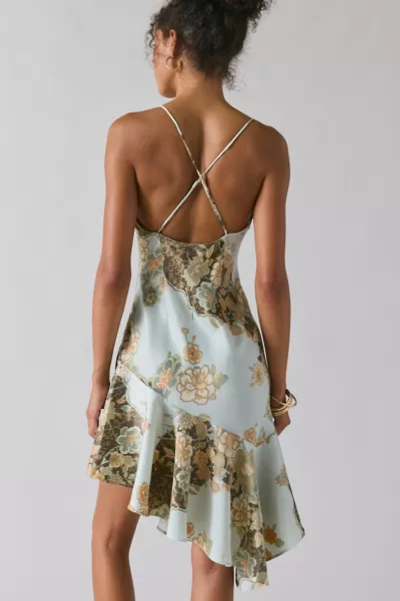Kimchi Blue Cool Intentions Asymmetrical Satin Slip Midi Dress