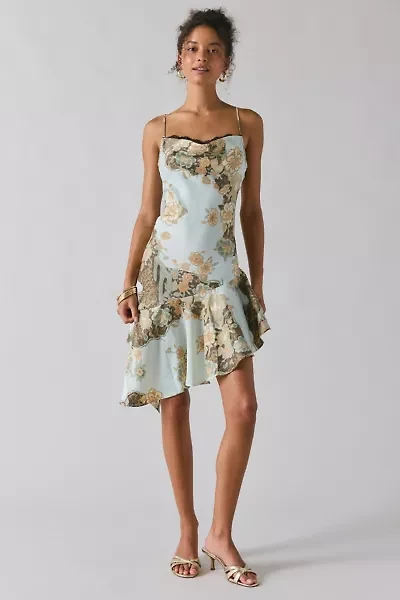 Kimchi Blue Cool Intentions Asymmetrical Satin Slip Midi Dress
