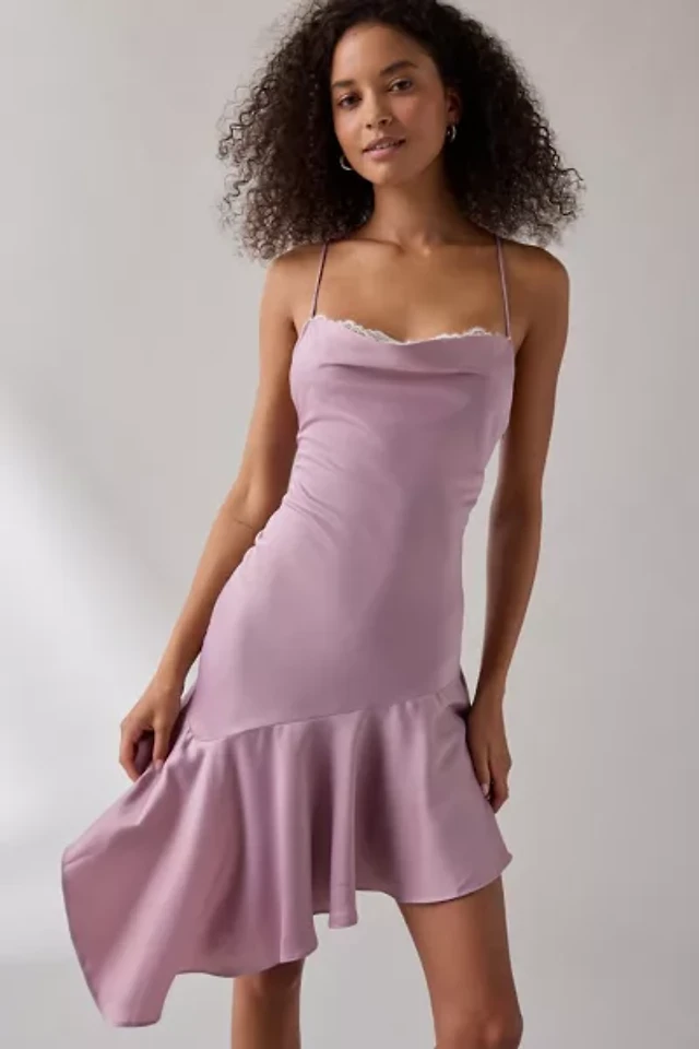 Kimchi Blue Cool Intentions Asymmetrical Satin Slip Midi Dress | The Summit