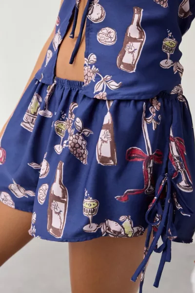 Out From Under Goodnight Kiss Flayway Cami + Micro Short Satin Pajama Set