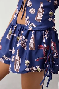 Out From Under Goodnight Kiss Flayway Cami + Micro Short Satin Pajama Set