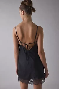 Out From Under Goodnight Kiss Lace Trim Cowl Neck Satin Slip