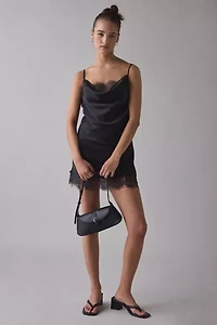 Out From Under Goodnight Kiss Lace Trim Cowl Neck Satin Slip
