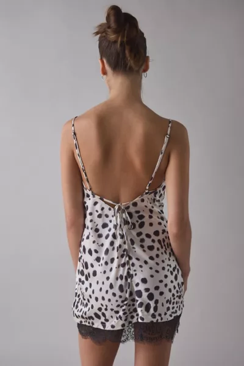 Out From Under Goodnight Kiss Lace Trim Cowl Neck Satin Slip