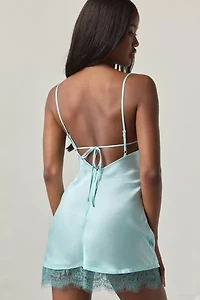 Out From Under Goodnight Kiss Lace Trim Cowl Neck Satin Slip