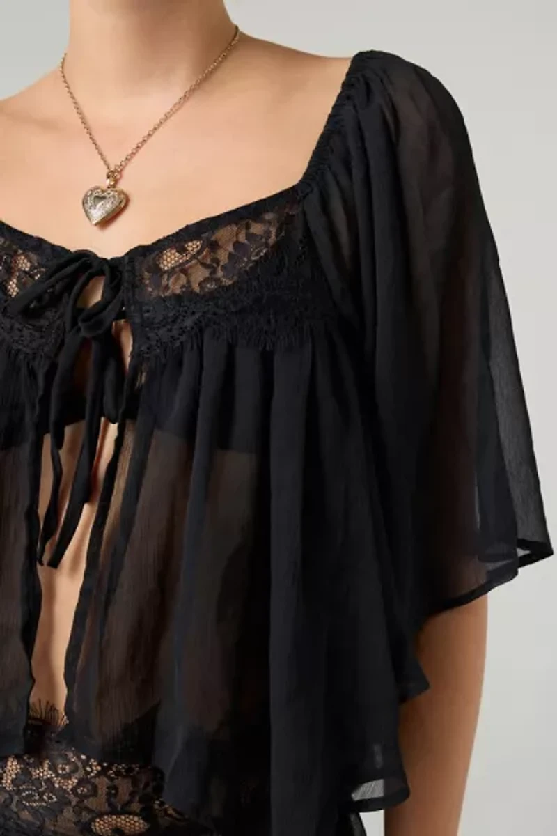 Out From Under Sweet Like Honey Sheer Lace Trim 2-Piece Set