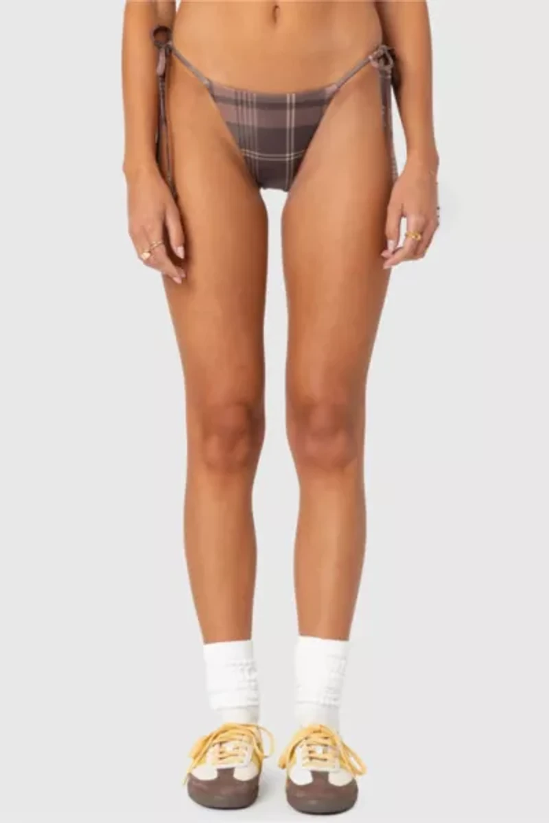 Edikted Wilhelmina Plaid String Bikini Bottom