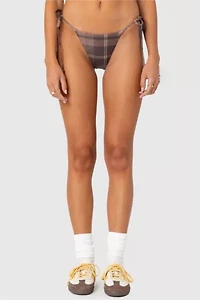 Edikted Wilhelmina Plaid String Bikini Bottom