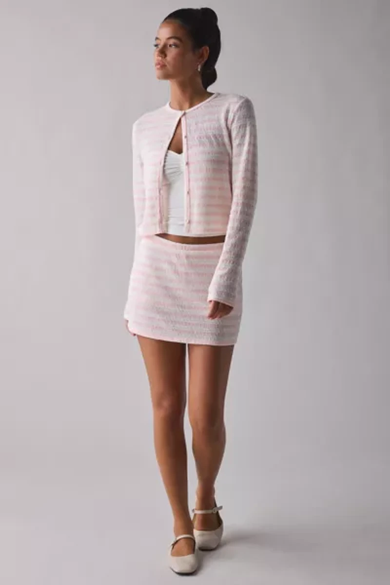 ReMADE By UO Remnants Striped Knit Mini Skort
