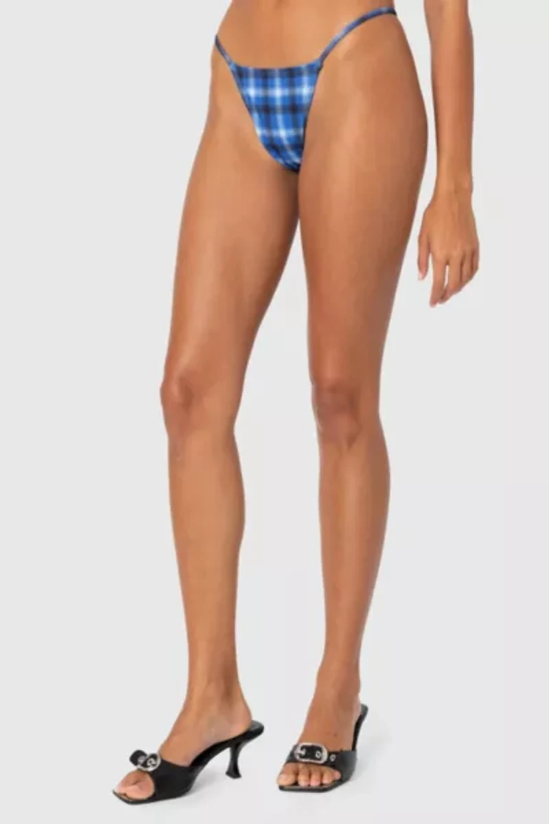 Edikted Preppy Plaid String Bikini Bottom