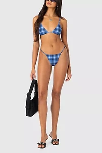 Edikted Preppy Plaid String Bikini Bottom
