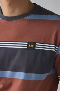 CAT Stripe Pattern Twofer Long Sleeve Tee