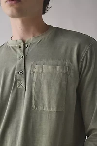 CAT Pigment Dye Henley Long Sleeve Tee