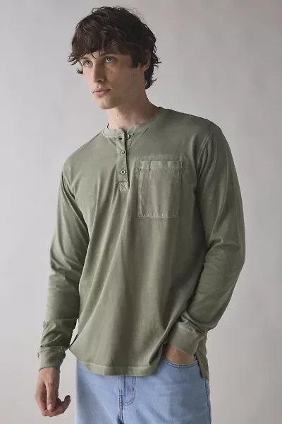 CAT Pigment Dye Henley Long Sleeve Tee