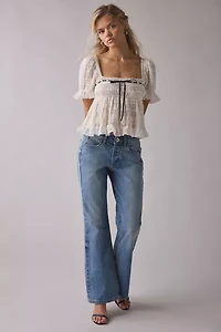 Kimchi Blue Serenade Ruffle Puff Sleeve Babydoll Blouse