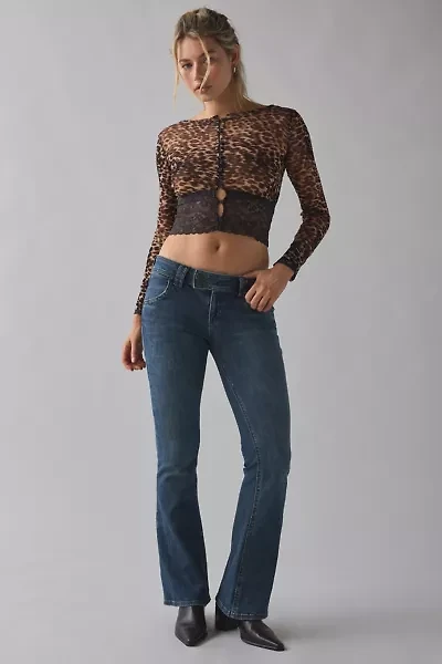 Kimchi Blue Sabrina Sheer Mesh Lace Trim Cardigan