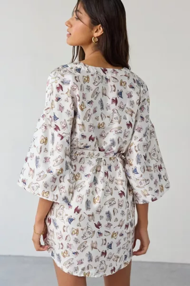 Out From Under Goodnight Kiss Satin Wrap Robe