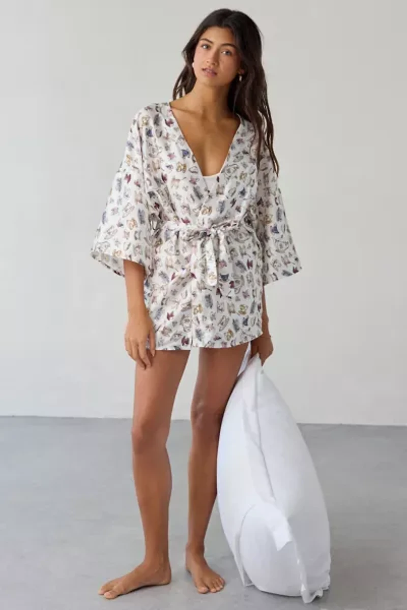 Out From Under Goodnight Kiss Satin Wrap Robe