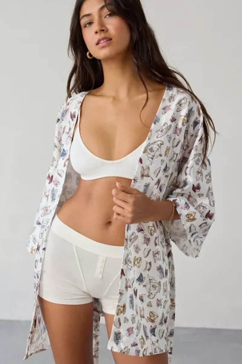 Out From Under Goodnight Kiss Satin Wrap Robe
