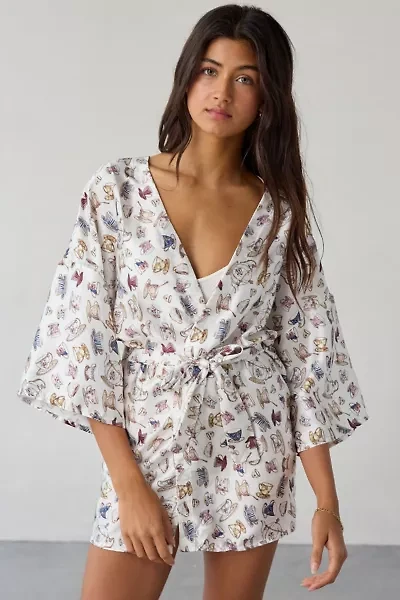 Out From Under Goodnight Kiss Satin Wrap Robe
