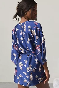 Out From Under Goodnight Kiss Satin Wrap Robe