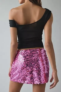 UO Olivia Paillette Sequin Low Rise Mico Mini Skirt