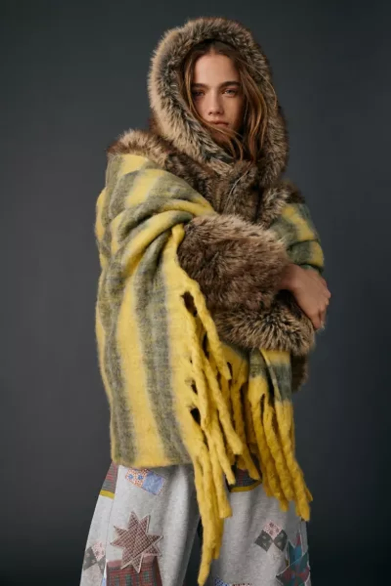 Monroe Faux Mohair Throw Blanket