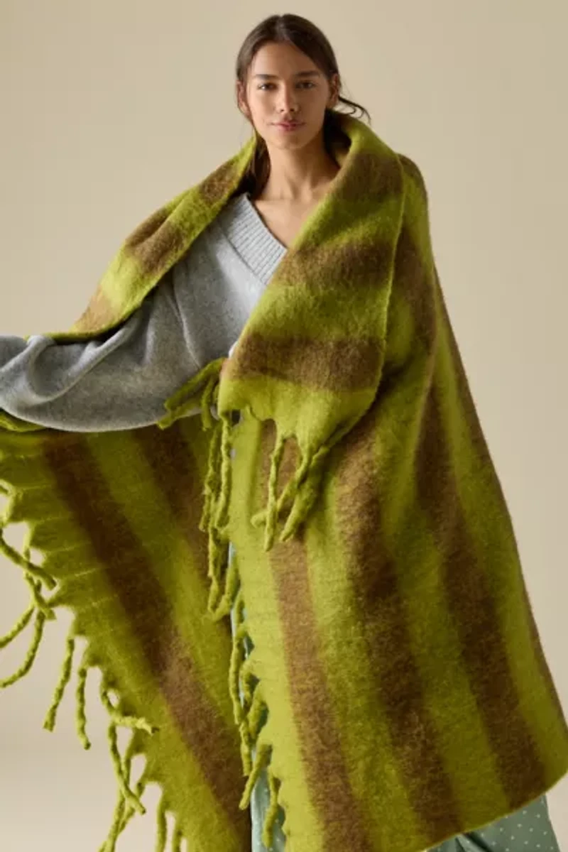 Monroe Faux Mohair Scarf Throw Blanket