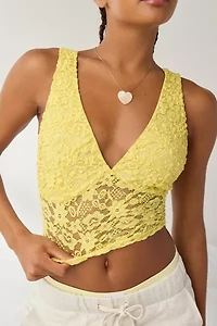ReMADE By UO Remnants Textured Lace Cropped Tank Top