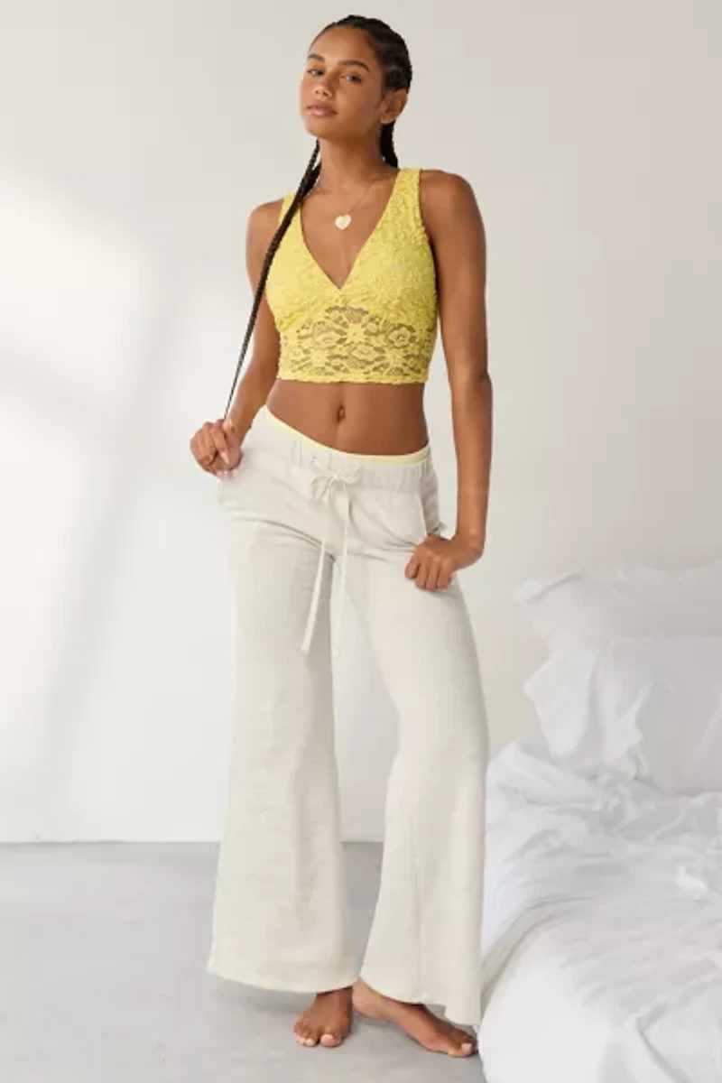 ReMADE By UO Remnants Textured Lace Cropped Tank Top