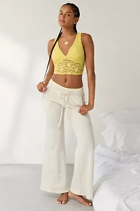 ReMADE By UO Remnants Textured Lace Cropped Tank Top