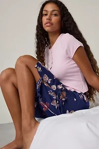 Out From Under Goodnight Kiss Side-Tie Satin Long Pajama Short
