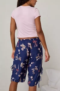 Out From Under Goodnight Kiss Side-Tie Satin Long Pajama Short