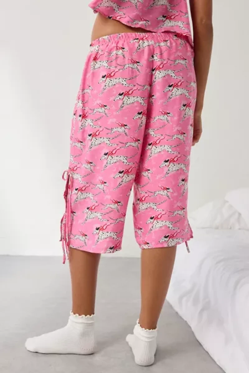 Out From Under Goodnight Kiss Side-Tie Satin Long Pajama Short