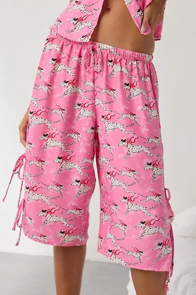 Out From Under Goodnight Kiss Side-Tie Satin Long Pajama Short