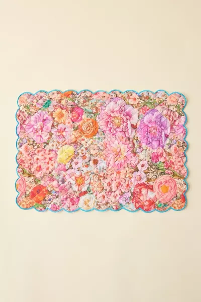Scalloped Printed Quilted Placemat