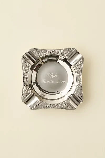 Ornate Etched Brass Ashtray