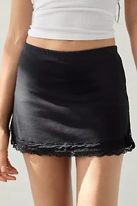 Out From Under Bec Lace Trim Low-Rise Micro Mini Skort