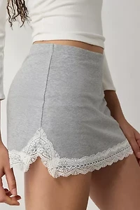 Out From Under Bec Lace Trim Low-Rise Micro Mini Skort
