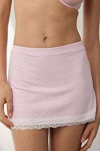 Out From Under Bec Lace Trim Low-Rise Micro Mini Skort