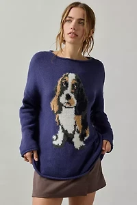 BDG Reagan Dog Graphic Oversized Rollneck Sweater