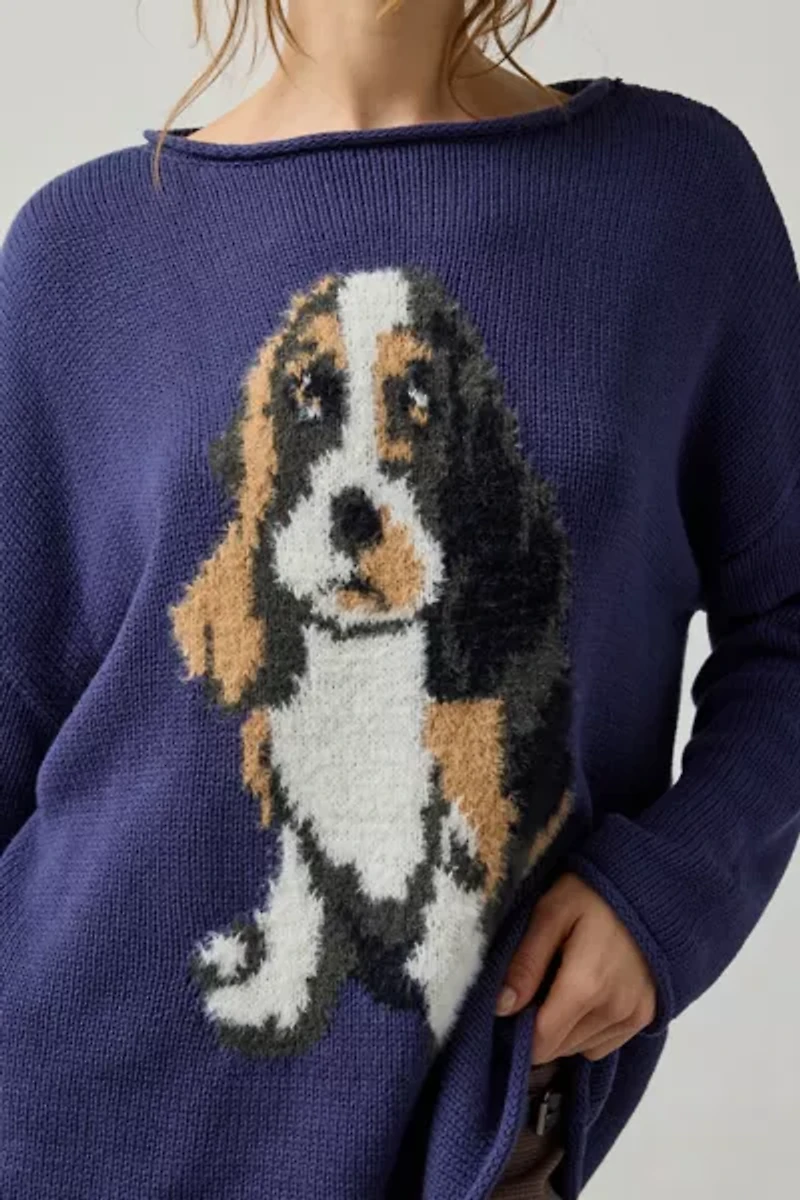 BDG Reagan Dog Graphic Oversized Rollneck Sweater
