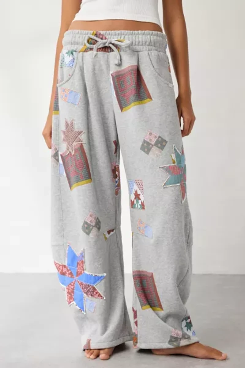 Out From Under Essential Patchwork Graphic Barrel Leg Sweatpant