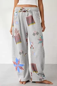 Out From Under Essential Patchwork Graphic Barrel Leg Sweatpant
